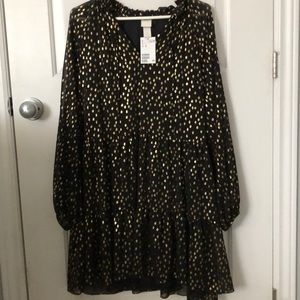 Black and gold spotted dress
